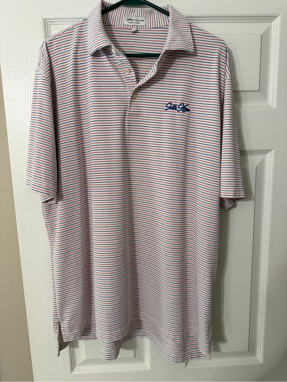 Peter Millar Men's Striped Polo Shirt - Red, white & Blue Stripes